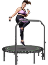 VEVOR Foldable Mini Trampoline, 51 Inch Fitness Rebounder, Max Load 450lbs Exercise Trampoline, Stable & Quiet Trampoline with 4 Level Height Adjustable Foam Handle, for Adults Indoor/Garden Workout