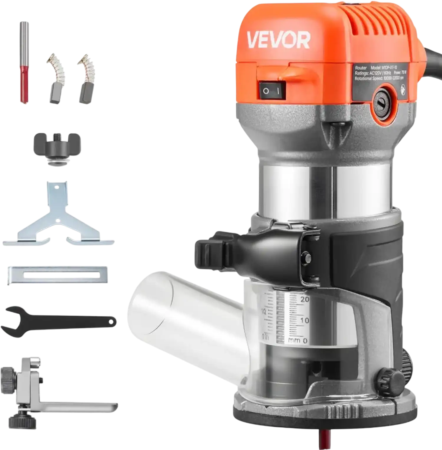 Vevor Wood Router Variable Speed Palm Router with Soft Start 1 HP 710W New