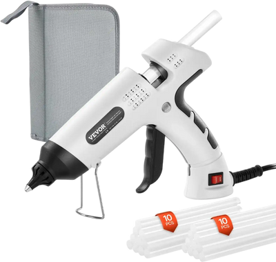 VEVOR Hot Glue Gun, 60/100W Dual Power, Mini Hot Glue Gun with 20 Premium Glue Sticks and Oxford Cloth Bag, Fast Preheating & High Temp Melt Glue Gun for Crafts, Arts, DIY, Quick Home Repairs, White