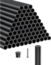 VEVOR Staircase Balusters 101 Pack, 36 In Aluminum Stair Balusters, 3/4 Inch Water-Proof Round Metal Spindle Railing, Hollow Deck Railing with Rail Caps & Screws for Stairs, Porch, Patio, Matte Black