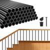 VEVOR 125 Pack Deck Balusters, 32 in Aluminum Railing Spindles, 3/4 in Diameter Hollow Round Metal Decking Stair Balusters with Connectors, Screws, for Deck, Porch & Staircase Railing Fence, Black