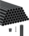 VEVOR Staircase Balusters 51 Pack, 26 In Aluminum Stair Balusters, 3/4 In Water-Proof Round Metal Spindle Railing, Hollow Deck Railing with Rail Caps & Screws for Stairs, Porch, Patio, Fence, Black