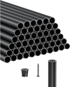 VEVOR Staircase Balusters 51 Pack, 36 In Aluminum Stair Balusters, 3/4 In Water-Proof Round Metal Spindle Railing, Hollow Deck Railing with Rail Caps & Screws for Stairs, Porch, Patio, Fence, Black