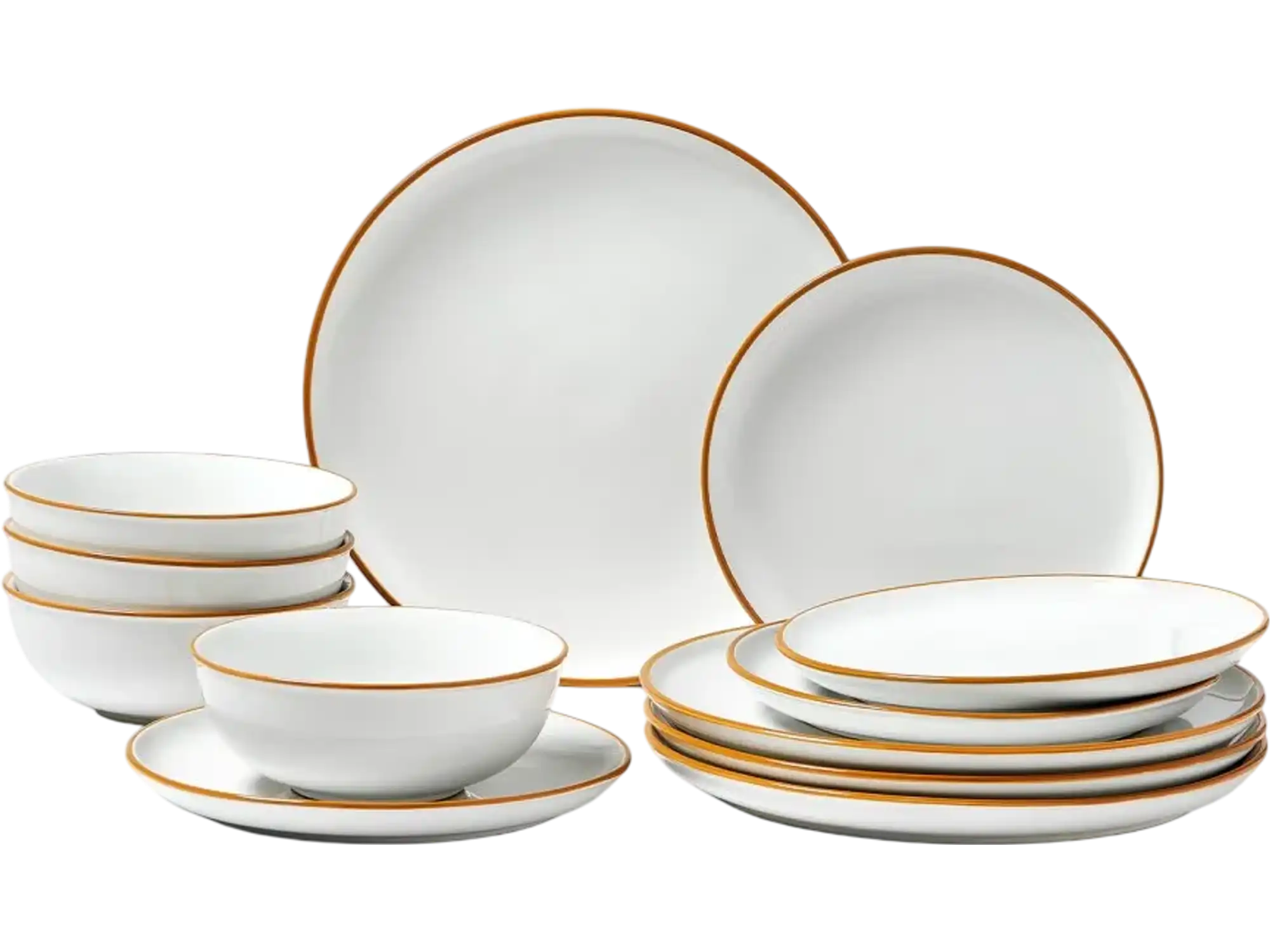 Vevor Dinnerware Set Service for 4 12-Piece Ceramic Plates and Bowls White New