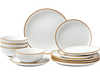 VEVOR Dinnerware Set, Service for 4 (12 PCS), Round Plates and Bowls Sets, Scratch Resistant Ceramic Dinner Ware, Dishwasher and Microwave Suitable Kitchen Dish, for Dessert Salad Soup Pasta, White
