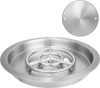 VEVOR 19 inch Round Drop-in Fire Pit Pan, Stainless Steel Fire Pit Burner, Natural & Propane Gas Fire Pan 92,000 BTU with Lid, for Indoor or Outdoor Use