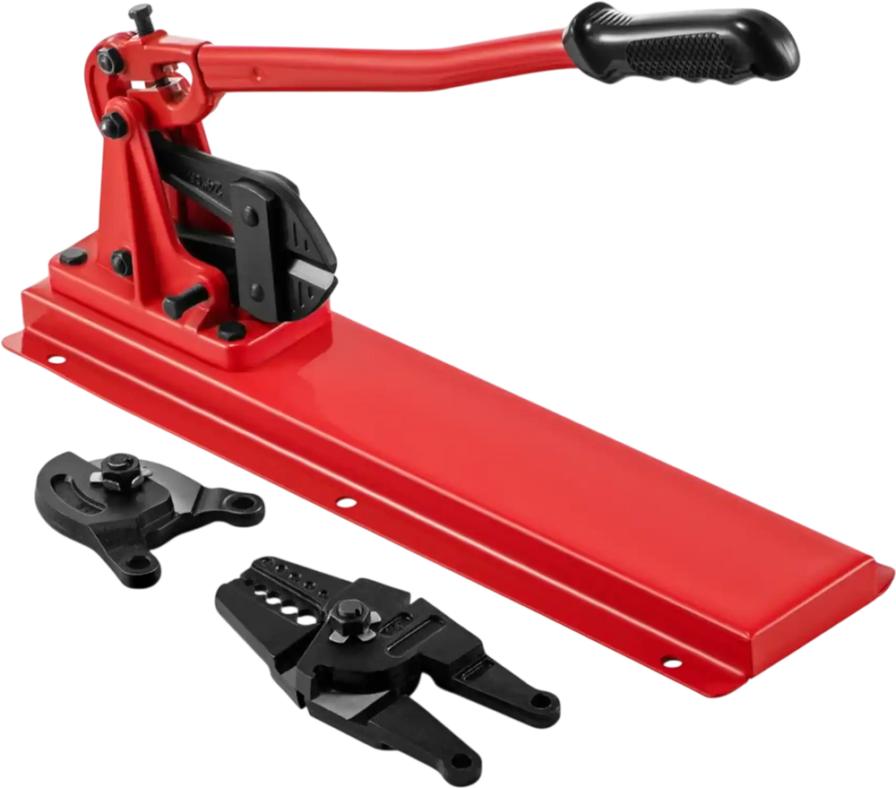 VEVOR Bench Swager Tool 24\" Wire Rope Swaging Tool with Crimper Cable Bolt Cutter Head Bench Crimper 1/16\"-3/16\" Aluminum/Copper Sleeves Bench Cable Alloy Steel Crimper Swager for1/2\" Wire Rope Fe