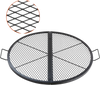 VEVOR X-Marks Fire Pit Grill Grate, Foldable Round Cooking Grate, Heavy Duty Steel Campfire BBQ Grill Grid with Handle and Support X Wire, Portable Camping Cookware for Outside Party, 36 Inch Black