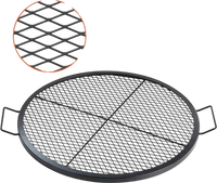 VEVOR X-Marks Fire Pit Grill Grate, Round Cooking Grate, Heavy Duty Steel Campfire BBQ Grill Grid with Handle and Support X Wire, Portable Camping Cookware for Outside Party & Gathering, 30 Inch Black