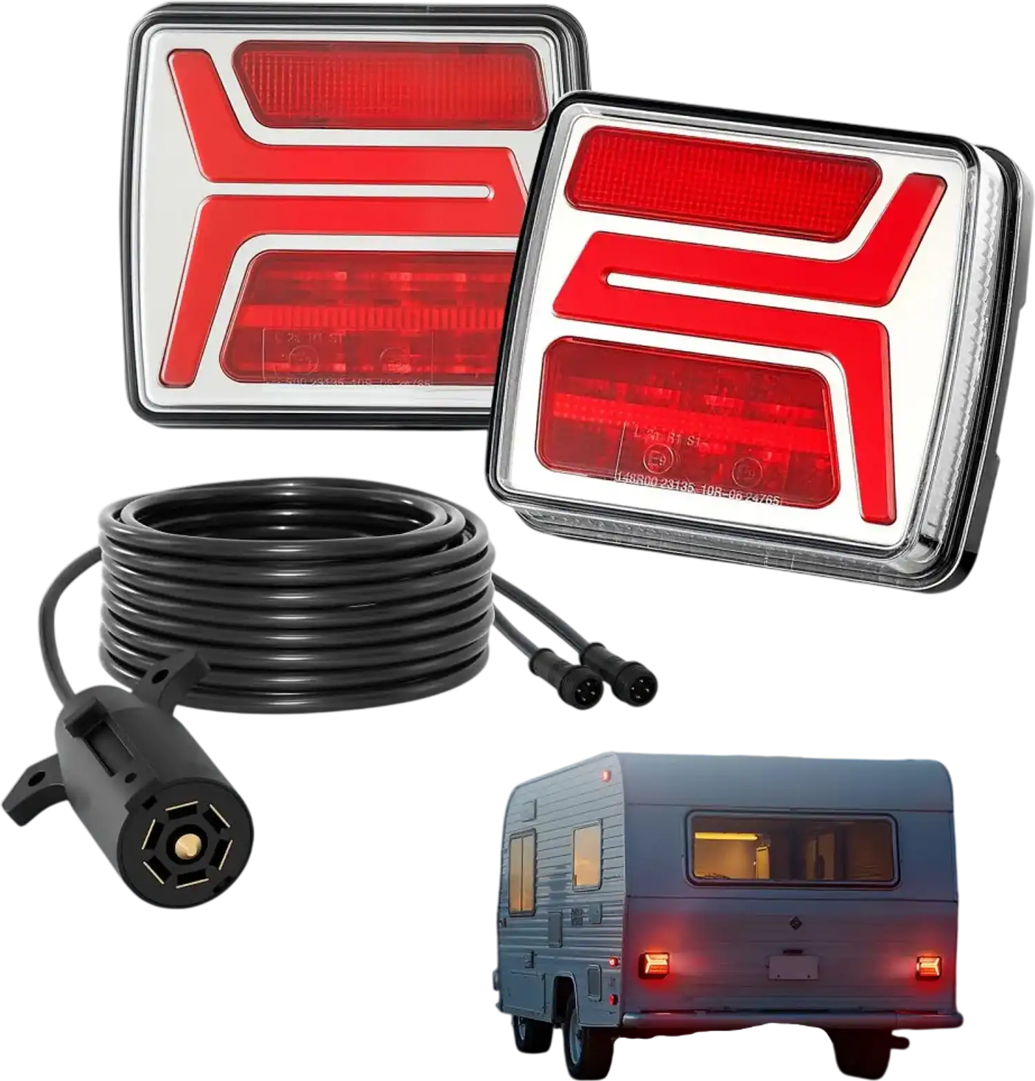 Vevor Trailer Lights 2PCS 12V Square Magnetic LED Tail Light Kit New ...