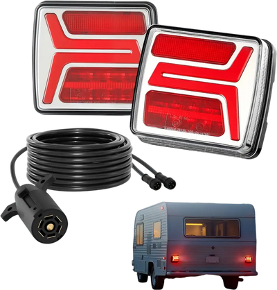 Vevor Trailer Lights 2PCS 12V Square Magnetic LED Tail Light Kit New