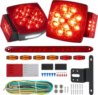 VEVOR Trailer Lights, 12V LED Trailer Tail Lights Kit with Stop Brake Turn Tail License Plate Clearance Lamp, Waterproof Tow Lighting Kit with Wiring Harness for Boat Truck Camper RV Snowmobile Bus
