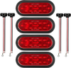 VEVOR Trailer Lights, 4PCS 12V Oval LED Trailer Tail Lights Kit with Stop Brake Turn Tail Lamp, Waterproof Tow Lighting Kit for Boat Truck Camper RV Snowmobile Bus Caravan, 2 Mounting Options, Red