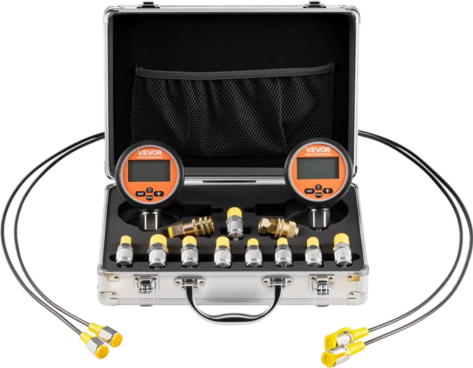 Vevor Hydraulic Pressure Test Kit Digital 10000 PSI Dual Gauge Coupling Set New