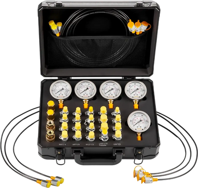 Vevor Hydraulic Pressure Test Kit 5 Gauges 20 Couplings 4 Quick Connectors 3 Hoses New