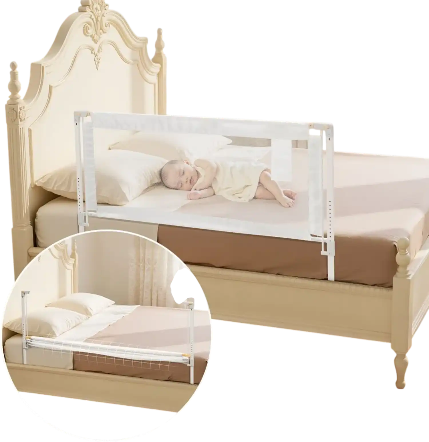 Vevor Bed Rail Adjustable Toddler Guard for Crib and Bunk 59.06 x 35.04