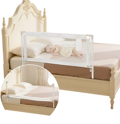 VEVOR Toddler Bed Rail, Kids Beds Guard Rail with Reinforced Iron Pipe and Oxford Cloth, Adjustable Height Bed Side Railing, Portable Guard Bumper Barrier for Crib, Bunk, 59.06 x 35.04 in, 1 Piece