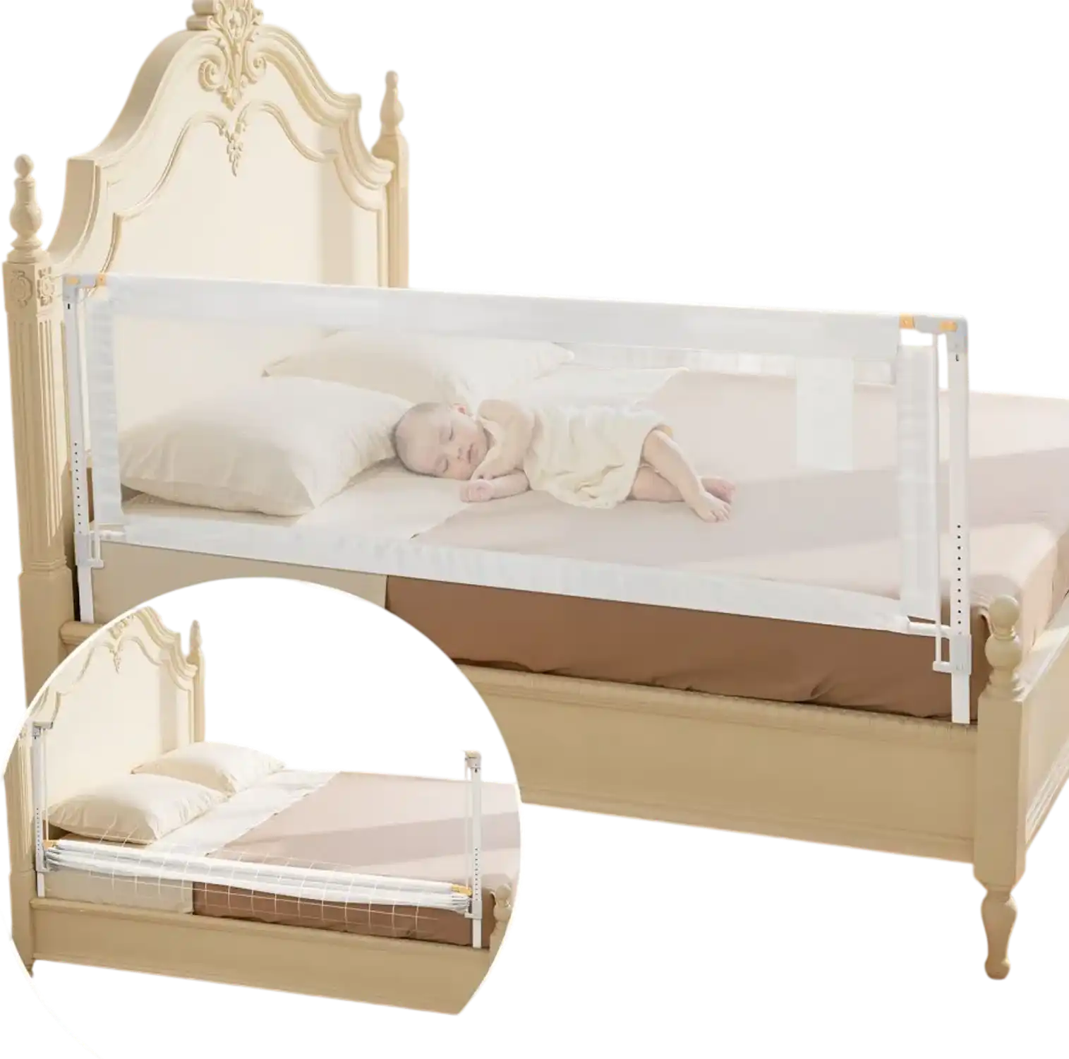 Vevor Bed Rail Adjustable Height Toddler Bed Side Guard 1 Piece New