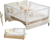 VEVOR 3 Piece Toddler Bed Rail, Kids Beds Guard Rail with Reinforced Iron Pipe and Oxford Cloth, Adjustable Height Bed Side Railing, Portable Guard Bumper Barrier for King Size, 3 Sides, Grey