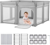 VEVOR Baby Playpen, 78.7″ x 70.1″ Extra Large Toddlers Playpen, Foldable Baby Fence Play Yard with Zippered Door & Soft Breathable Mesh, Indoor Outdoor Safety Activity Center - Great Gift for Toddlers