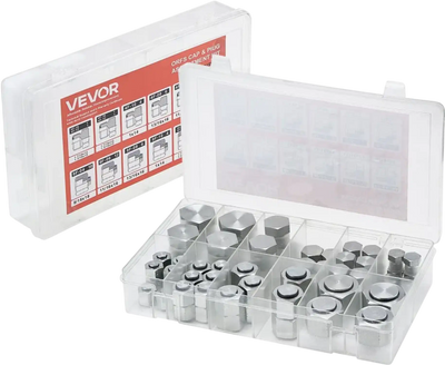 Vevor Hydraulic Fittings 72-Piece ORFS O-Ring Face Seal Plug and Cap Kit New