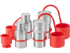 VEVOR 1/2" Flat Face Hydraulic Couplers, 1/2" NPT Skid Steer Hydraulic Quick Connect Couplers with 4 Dust Caps (ISO16028)
