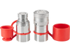 VEVOR 1/2" Flat Face Hydraulic Couplers, 1/2" NPT Skid Steer Hydraulic Quick Connect Couplers with 2 Dust Caps (ISO16028)