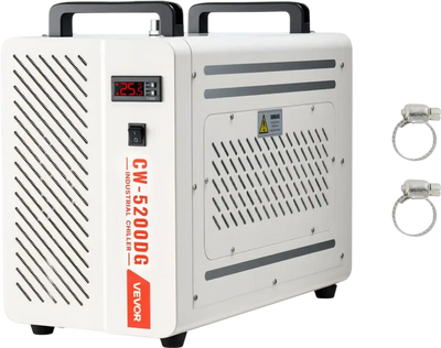VEVOR Industrial Water Chiller, 5460 BTU/h, Industrial Water Cooler Cooling System with Compressor, 1.8  Gal Tank Capacity, 3.4 GPM Max Flow, Laser Chiller, for CO2 Laser Engraving & Cutting Machine