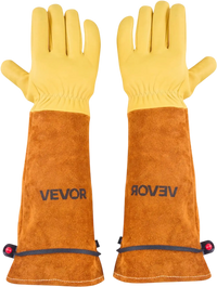 VEVOR Gardening Gloves, Thorn Proof & Puncture Resistant Garden Gloves with Elastic Cuff, 17.5 in Long-Sleeve Glove Rose Pruning Glove for Men & Women Weeding Digging Planting, Size M