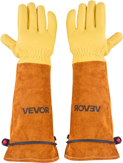 VEVOR Gardening Gloves, Thorn Proof & Puncture Resistant Garden Gloves with Elastic Cuff, 17.5 in Long-Sleeve Glove Rose Pruning Glove for Men & Women Weeding Digging Planting, Size M