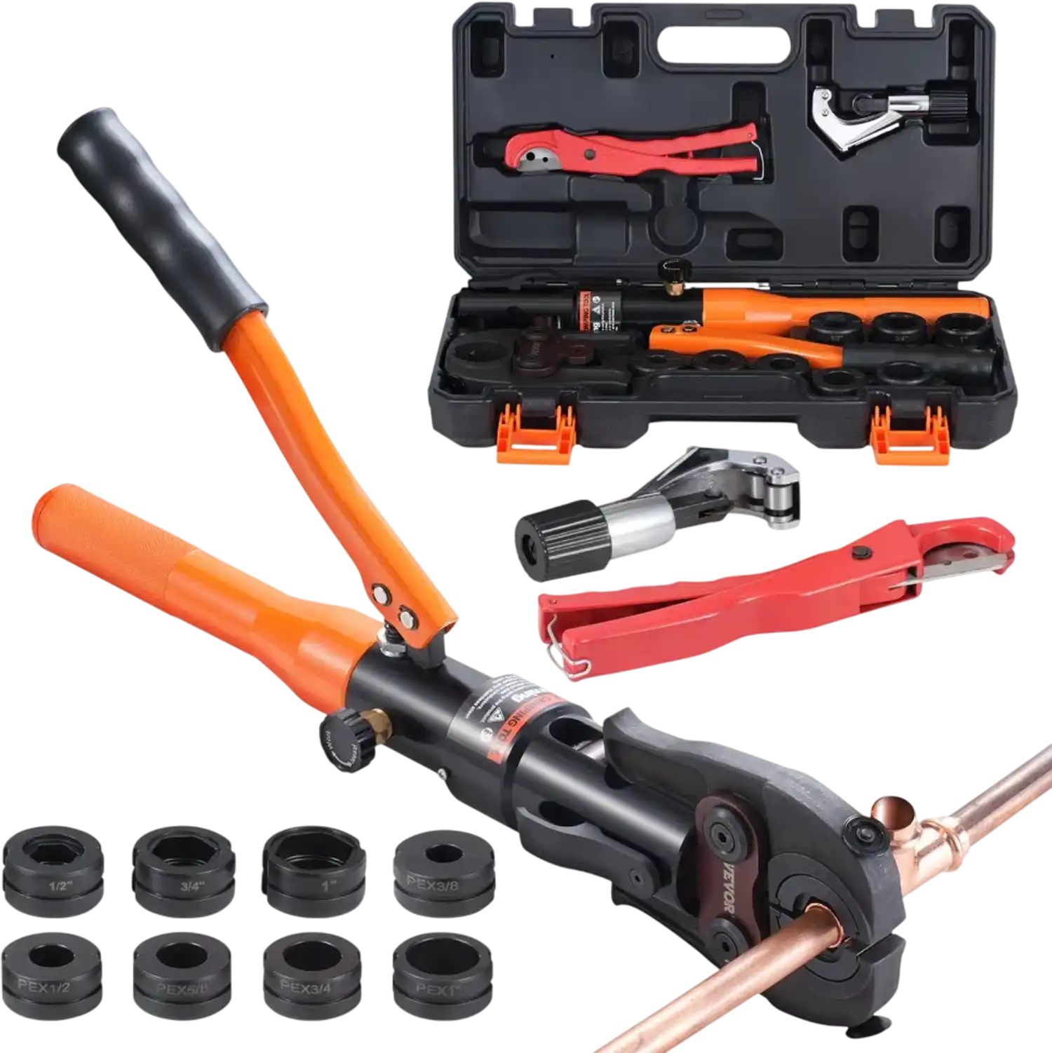 Vevor Crimping Tool Hydraulic Copper Pipe Press Tool with 8 Jaws New