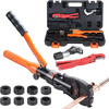 VEVOR Copper Pipe Crimping Tool, Hydraulic Driven Press Tool with 1/2", 3/4", 1" Jaws for VUS Type Copper Pipes and  3/8", 1/2", 5/8", 3/4", 1" Jaws for ASTM F1807 Pex Pipe Copper Ring