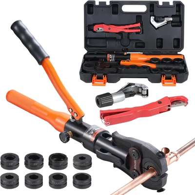 VEVOR Copper Pipe Crimping Tool, Hydraulic Driven Press Tool with 1/2