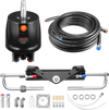 VEVOR Hydraulic Steering Kit, 150 HP, Marine Boat Hydraulic Steering System, with 6.9 MPa/1000 psi Helm Pump, Two-Way Lock Cylinder, and 26ft High-Strength Hoses, for Single Station, Single-Engine Use