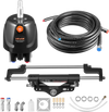VEVOR Hydraulic Steering Kit, 200 HP, Marine Boat Hydraulic Steering System, with 6.9 MPa/1000 psi Helm Pump, Two-Way Lock Cylinder, and 26ft High-Strength Hoses, for Single Station, Single-Engine Use