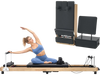 VEVOR Pilates Reformer 96" Foldable Pilates Machine 400 lbs Rubberwood, for Home Use and Gym Workout, with Jump Board, Springs, Sitting Box, and Adjustable Headerest, for Advanced Beginners Users