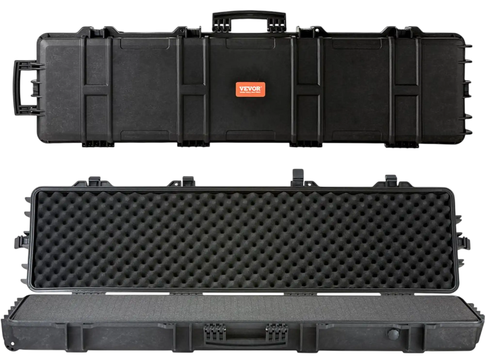 VEVOR Rifle Case, Rifle Hard Case with 3 Layers Fully-protective Foams, 50 inch lockable Hard Gun Case with Wheels, IP67 Waterproof & Crushproof, for Two Rifles or Shotguns, Airsoft Gun