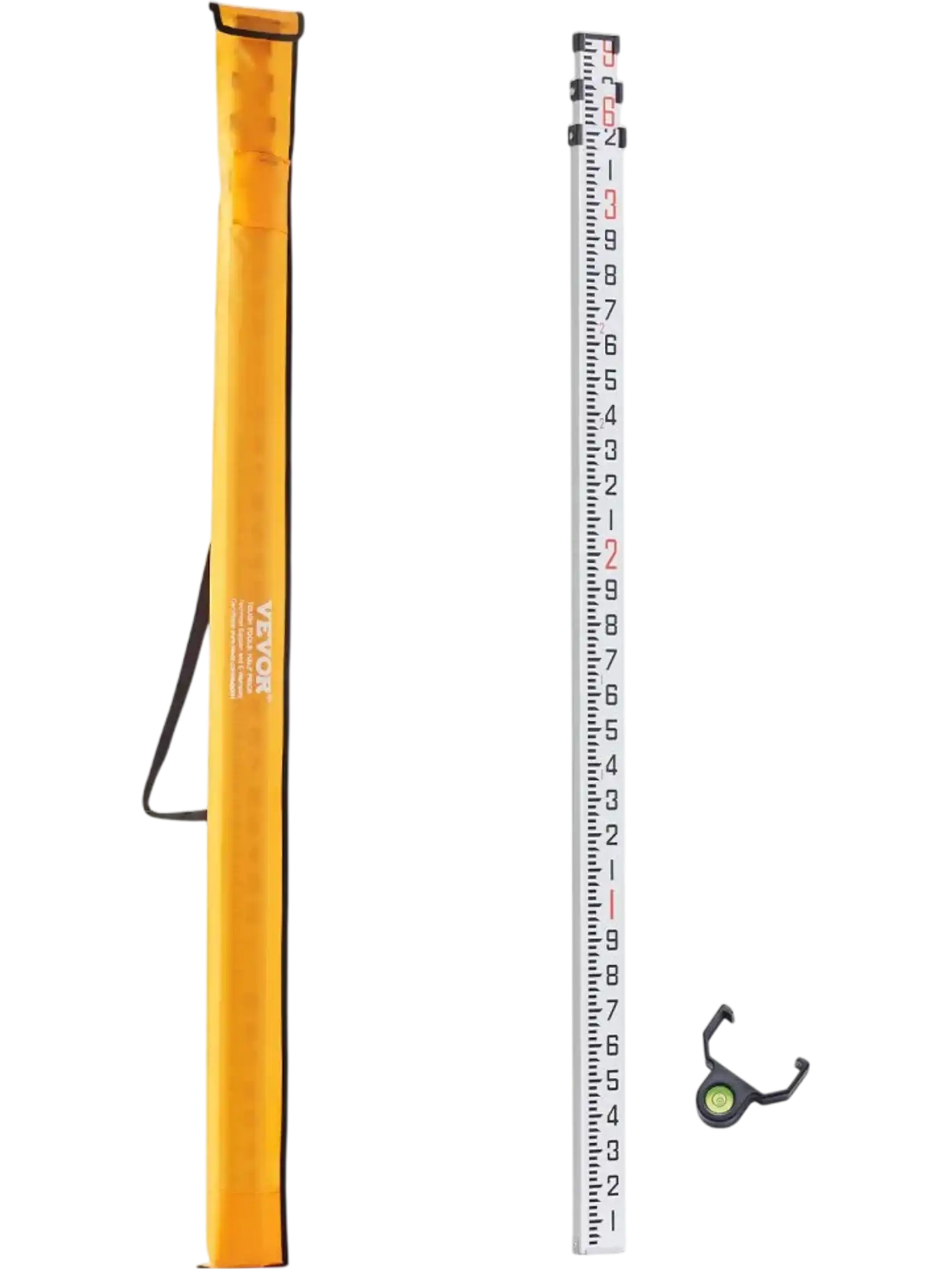 Vevor Grade Rod Aluminum Telescopic Measuring Rod 9' Double-Sided with Bubble Level & Carrying Bag New
