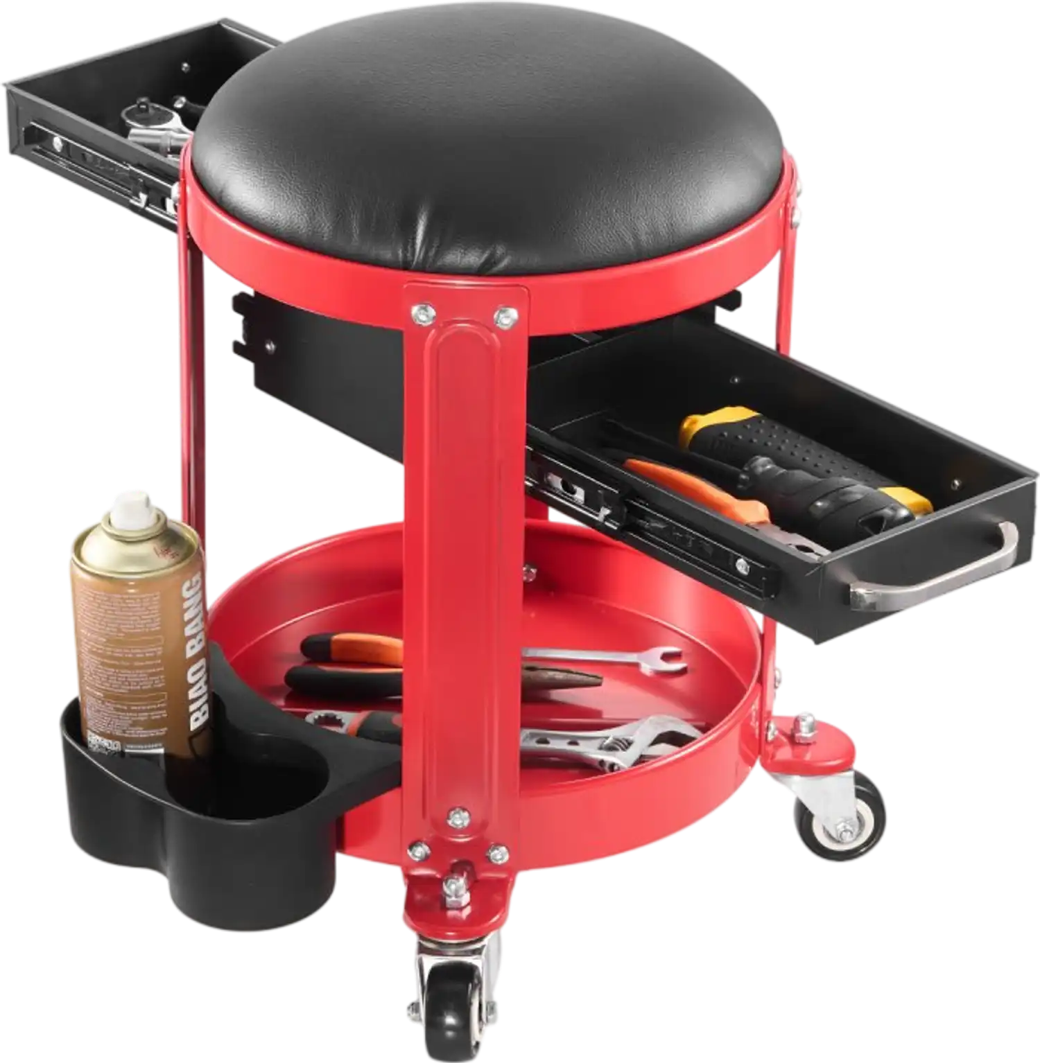Vevor Mechanic Stool Rolling Garage Seat with Wheels 300 lbs Capacity New