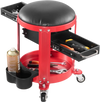 VEVOR Rolling Mechanic Stool with Wheels, 300 lbs Capacity Garage Seat/Work Stool, Padded Roller Creeper Seat with Fixed Height, Tool Tray and 2 Drawers, for Garage, Shop & Auto Repair, Red+Black
