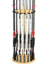 VEVOR Fishing Rod Holders for 16 Fishing Poles, Wood Round Fishing Rods Rack for Garage Organization and Storage, Floor Stand Space-Saving Equipment, for Reels Gear Accessories, Gifts for Men