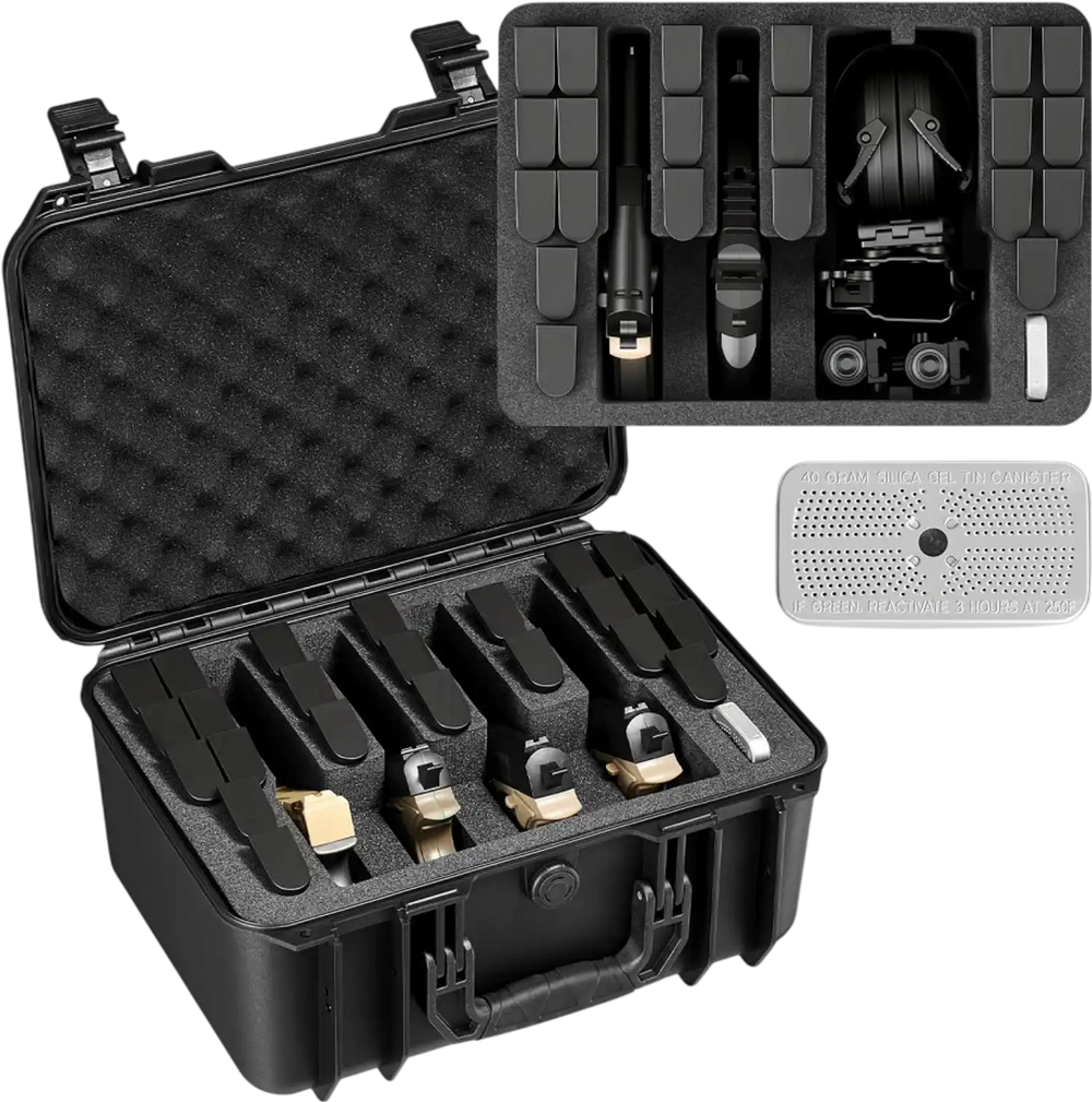 VEVOR Hard Pistol Case, Heavy Duty Hard Gun Case with XPE Foam Lining, Waterproof Pistol Storage Box with Customizable Interior & Handle for Gun, Lenses, Camera, Gear, TSA Compliant, 15.9x12.5x7.5 in