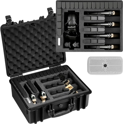 VEVOR Hard Pistol Case, Heavy Duty Hard Gun Case with XPE Foam Interior, Waterproof Pistol Storage Box with Customizable Lining & Handle for Gun, Lenses, Camera, Gear, TSA Compliant, 18.7x12.5x7.5 in