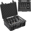 VEVOR Hard Pistol Cases with Pre-cut Lining, Waterproof & Dustproof Hard Gun Case for 5 Pistol, 18.9×16.3×8.5 in Lockable Pistol Case, Black