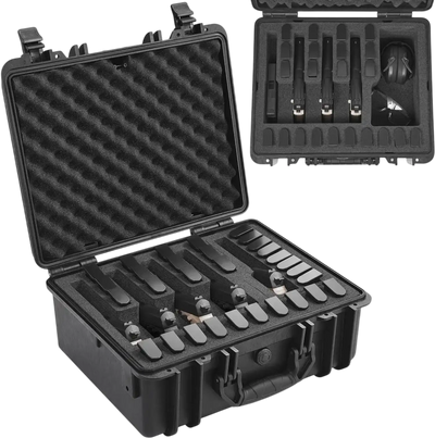VEVOR Hard Pistol Cases with Pre-cut Lining, Waterproof & Dustproof Hard Gun Case for 5 Pistol, 18.9×16.3×8.5 in Lockable Pistol Case, Black