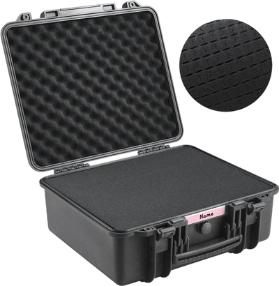 VEVOR Hard Pistol Cases with Pre-cut PU Foam, Waterproof & Dustproof Hard Gun Case for 6 Pistol, 19.3×17.1×8.3 in Lockable Pistol Case, Black