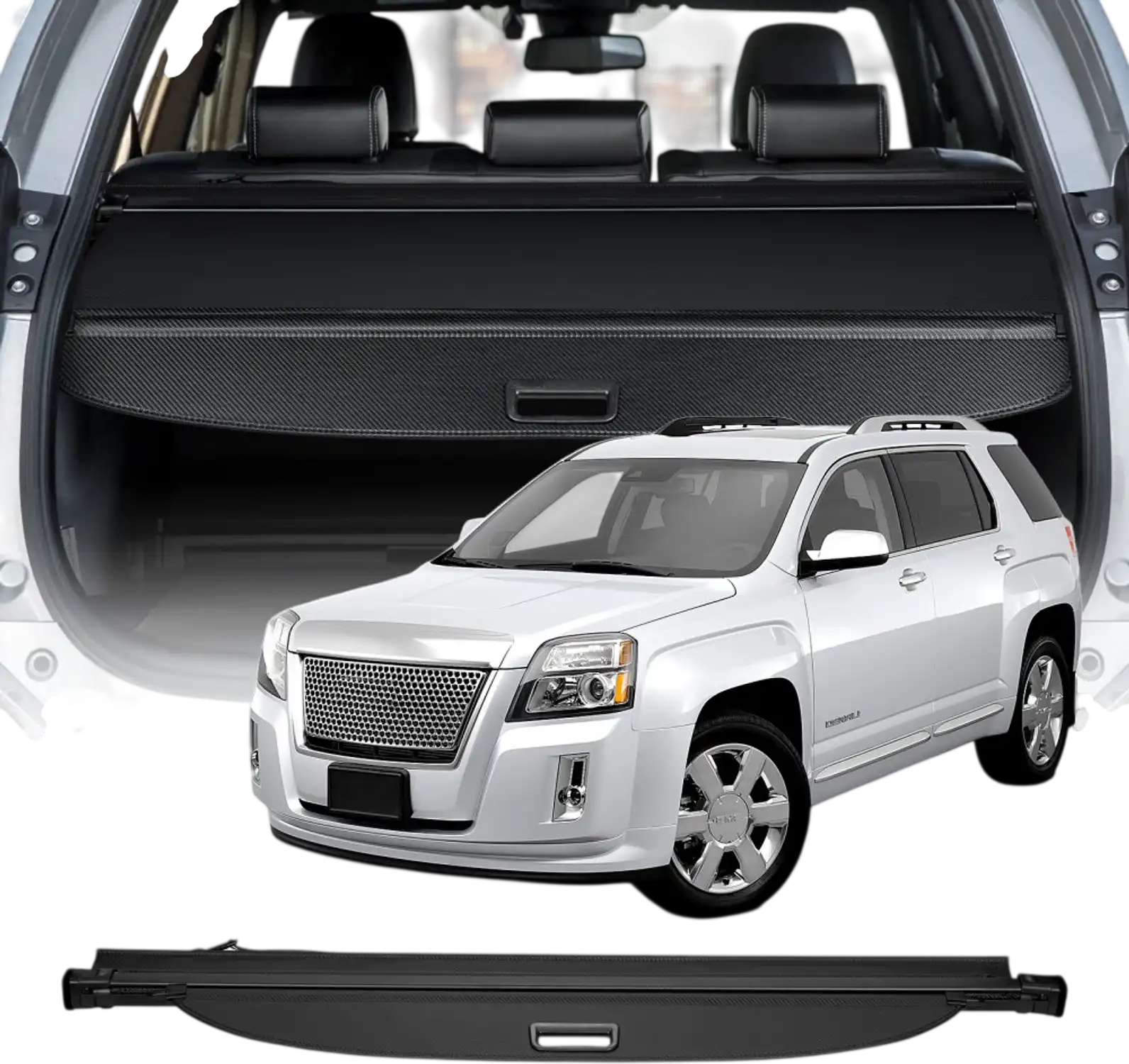 Vevor Retractable Cargo Cover Carbon Fiber Texture Privacy Trunk Shield for GMC Terrain & Chevrolet Equinox 2018-2024 5-Seater New