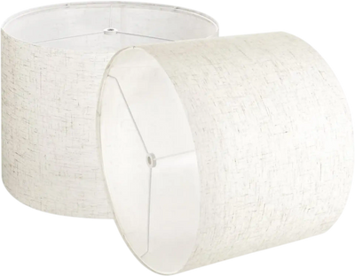 VEVOR Drum Lamp Shade 2 Set, 13 in Top x 13 in Bottom x 10 in High, Medium Drum Linen Lampshade, Replacement Lamp Shade for Table Lamps Floor Lamps Pendant Lights, Easy Assembly Required (Light Linen)