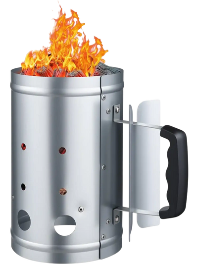 VEVOR Charcoal Chimney Starter, 4 lbs Large Capacity Coal Fireplace, Heavy Duty BBQ Steel Chimney Starter for Charcoal Grill and Barbecues, Compact On-the-Go Carbon Lighter and BBQ Grill Tool, Silver