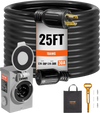 VEVOR 30 Amp Generator Cord and Power Inlet Box Kit, 25 FT, NEMA L14-30P/L14-30R STW 10 AWG Generator Power Extension Cord with Twist Lock Connector, Pre-Drilled Inlet Box for RV Outdoor, ETL Listed